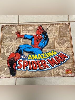 Retro Spider-man Tin Metal Wall Art Sign